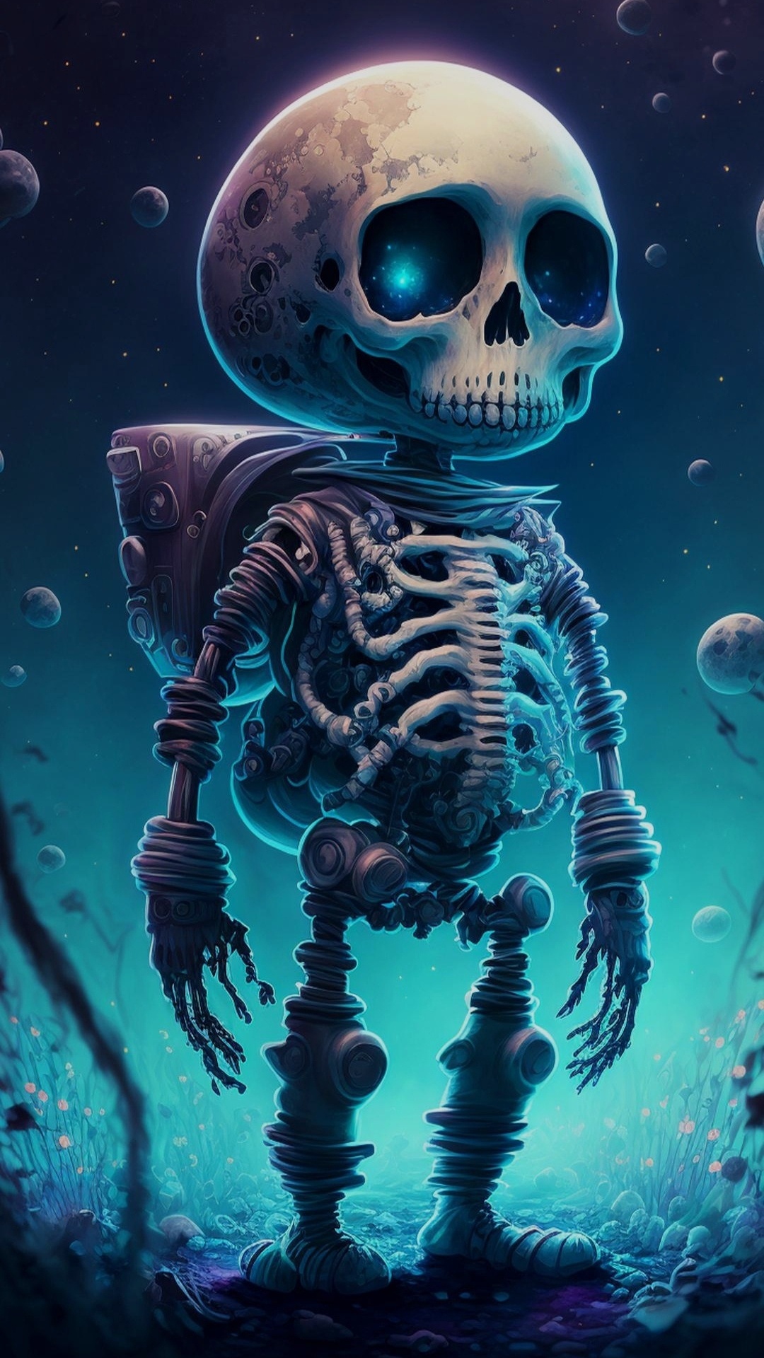 Skeleton, Water, Marine Biology, Blue, Liquid. Wallpaper in 1080x1920 Resolution