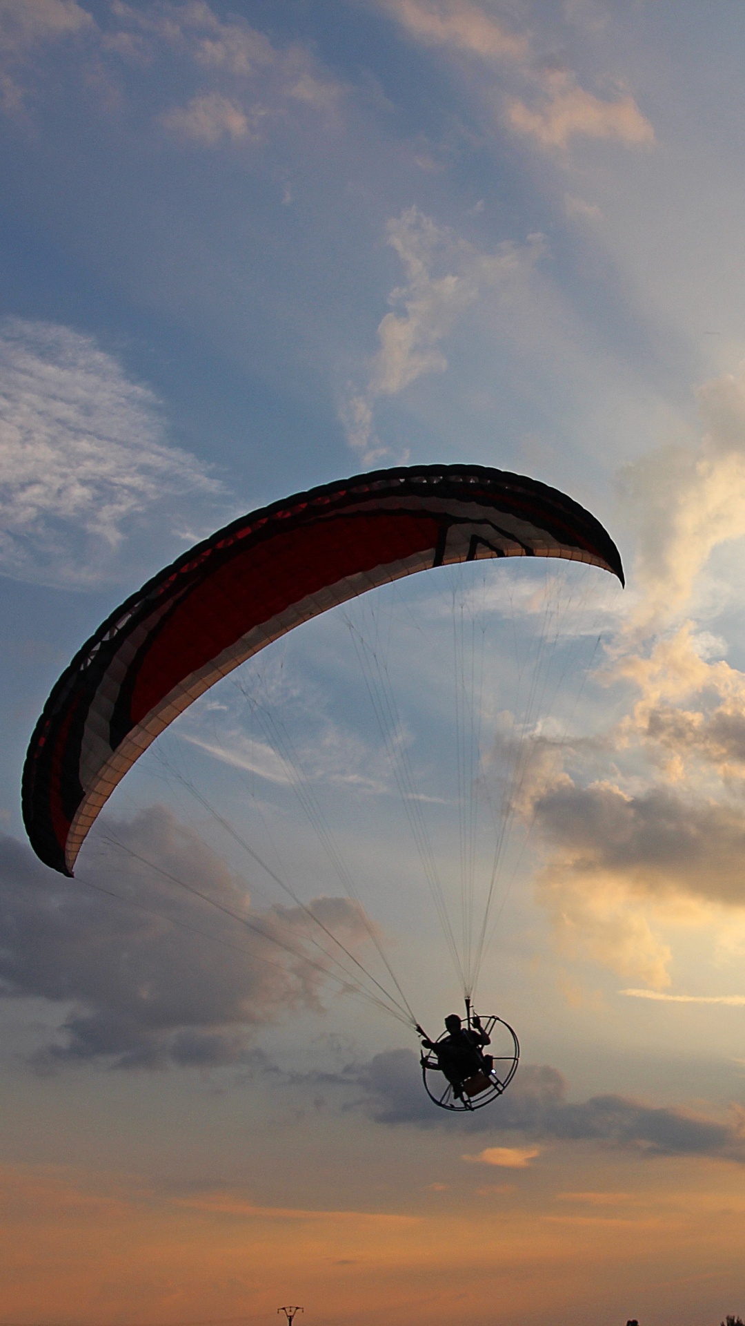 Person in Parachute Under Cloudy Sky During Daytime. Wallpaper in 1080x1920 Resolution