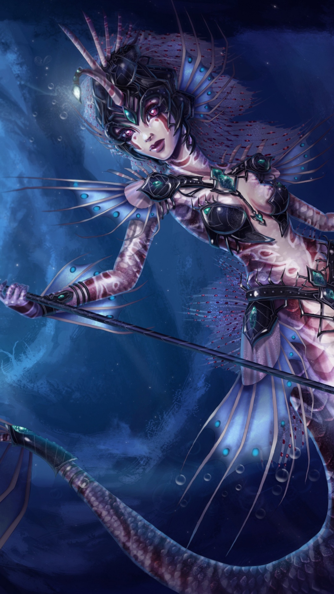 Frau im Schwarz-roten Kleid Mit Waffe. Wallpaper in 1080x1920 Resolution