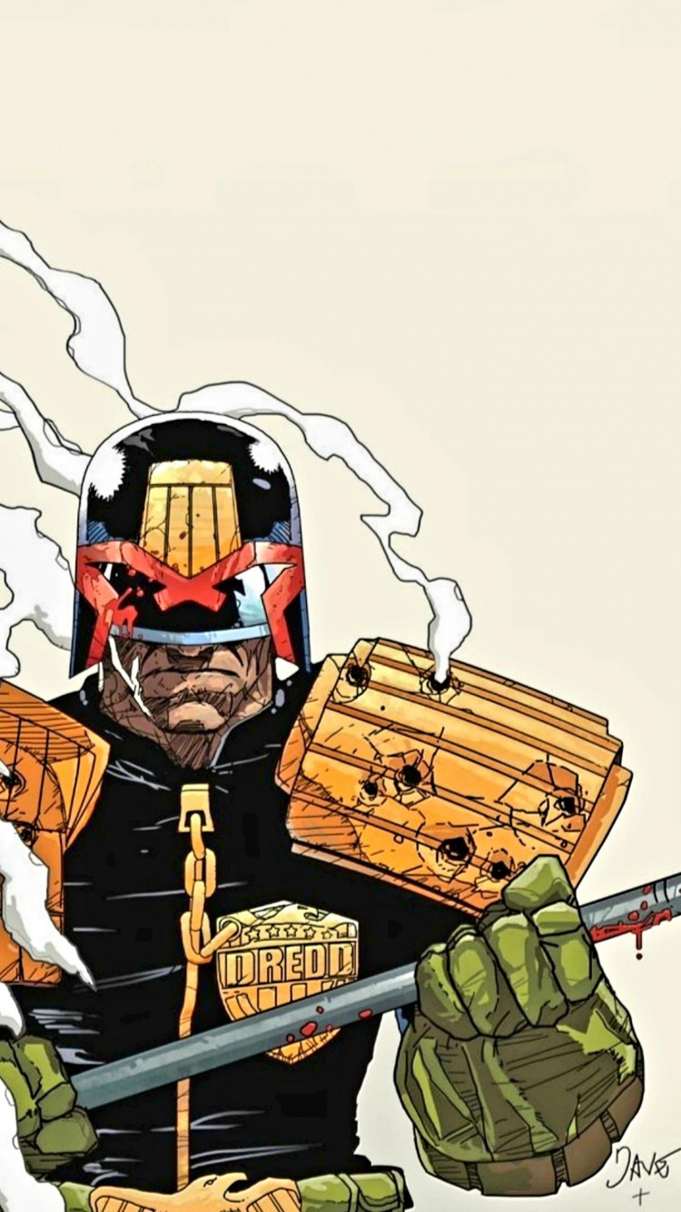 Judge Dredd, 2000 Ad, Comics, Art, Cartoon. Wallpaper in 750x1334 Resolution