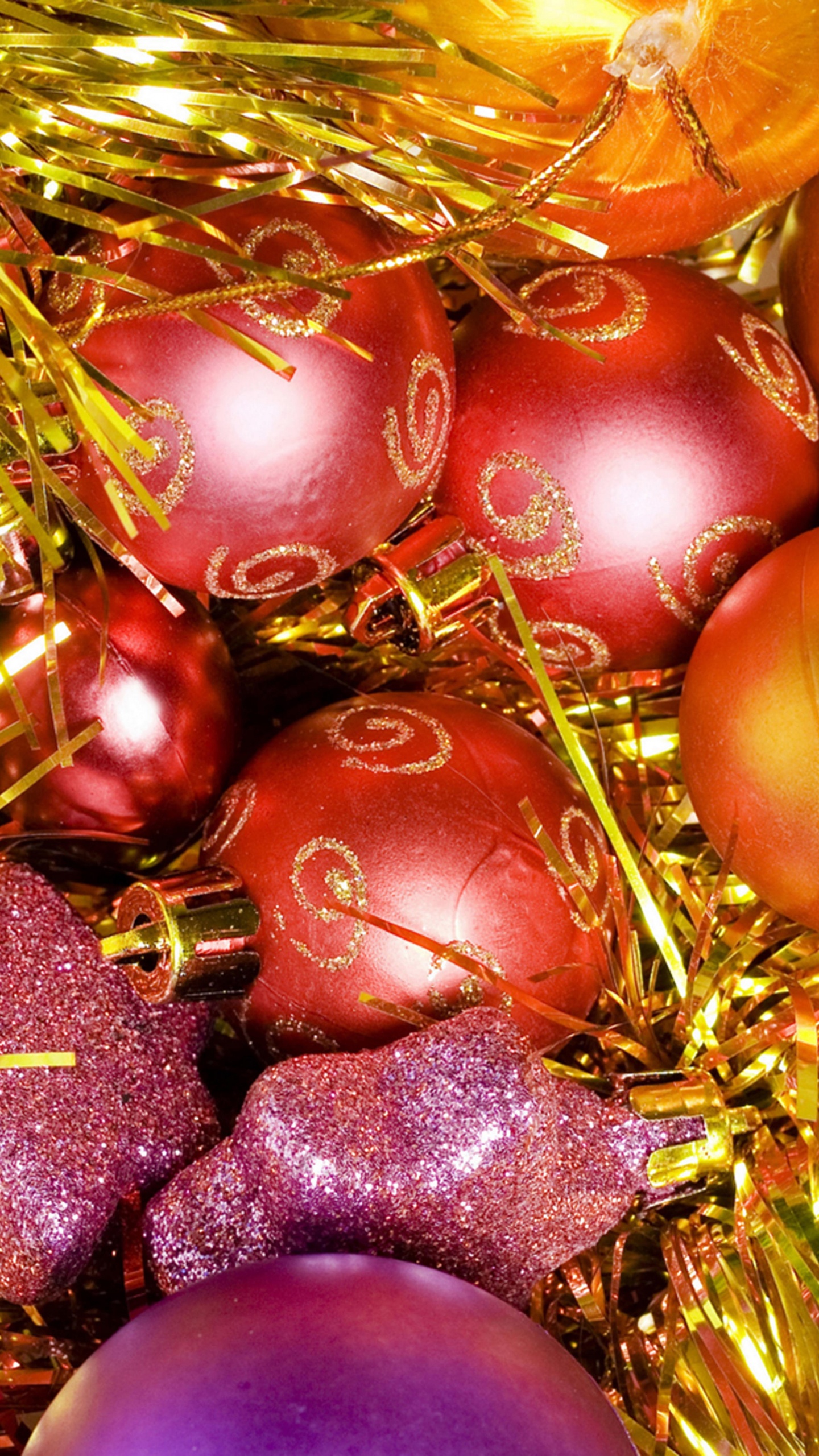 圣诞节那天, 圣诞节的装饰品, 圣诞树, 新的一年, 假日 壁纸 1440x2560 允许