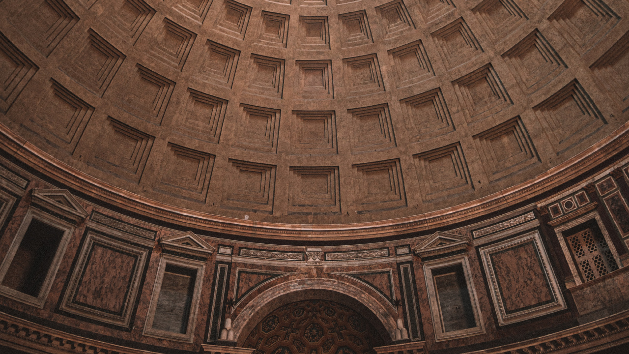 Brown and White Dome Ceiling. Wallpaper in 1280x720 Resolution