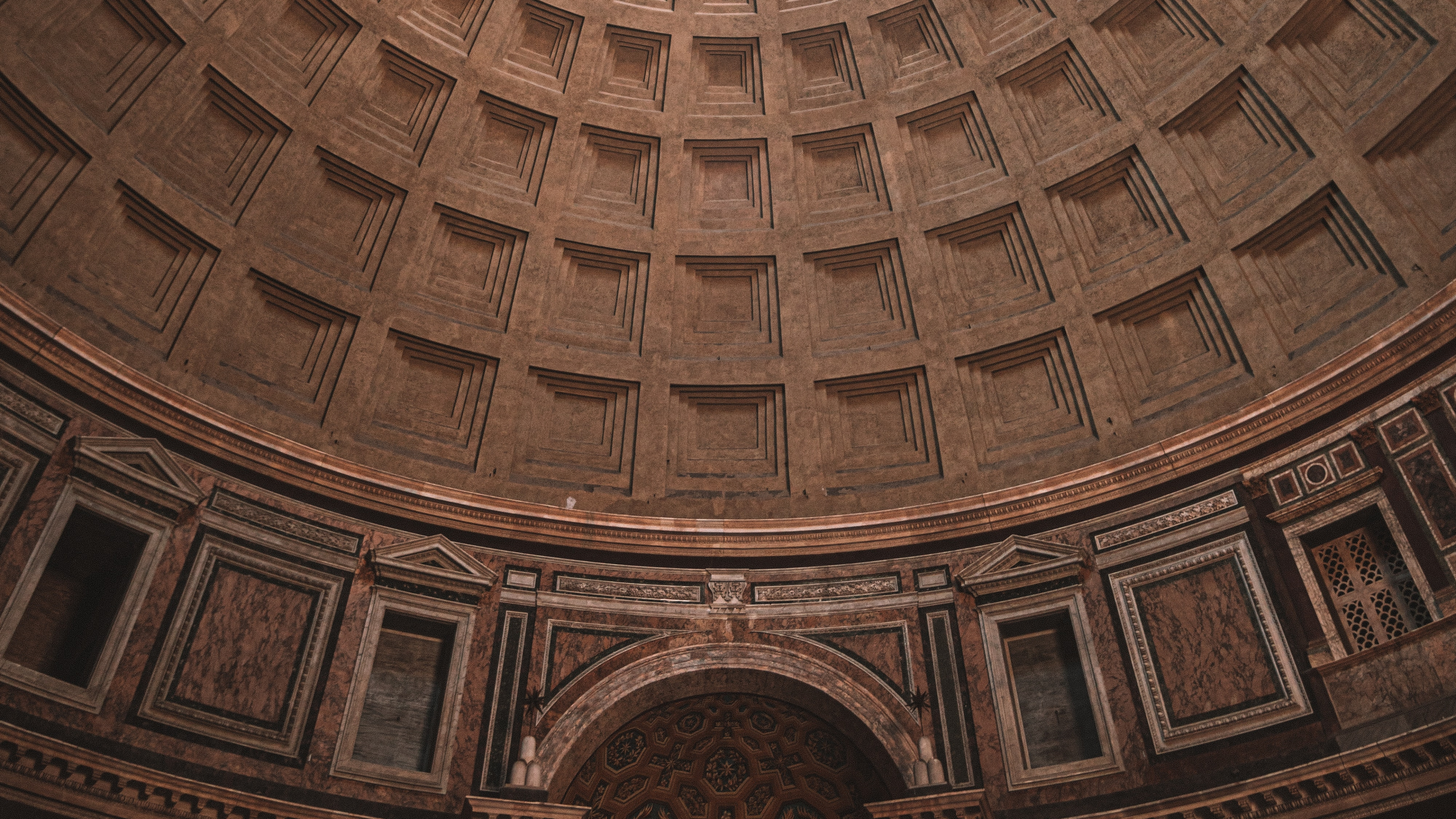 Brown and White Dome Ceiling. Wallpaper in 3840x2160 Resolution