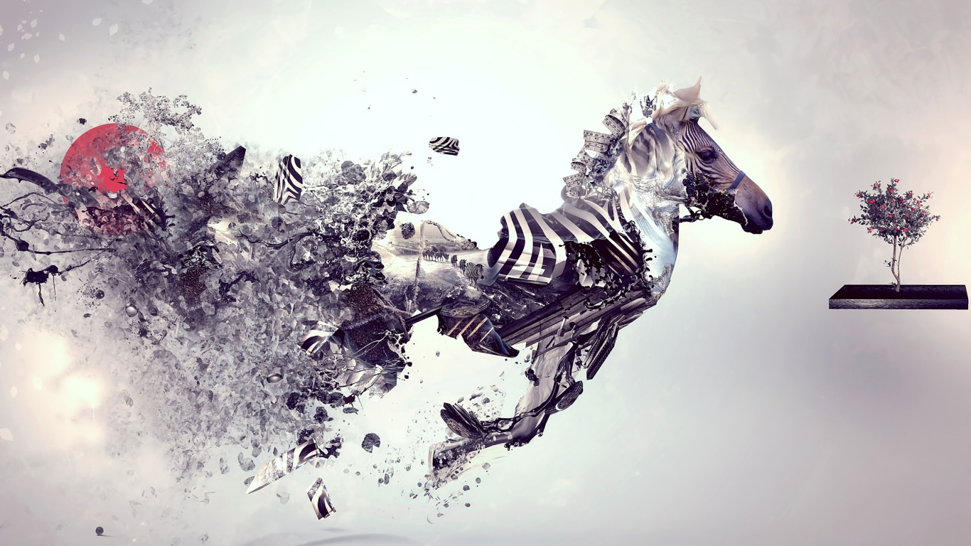 Abstract Art, Painting, Art, Artist, Horse. Wallpaper in 1366x768 Resolution