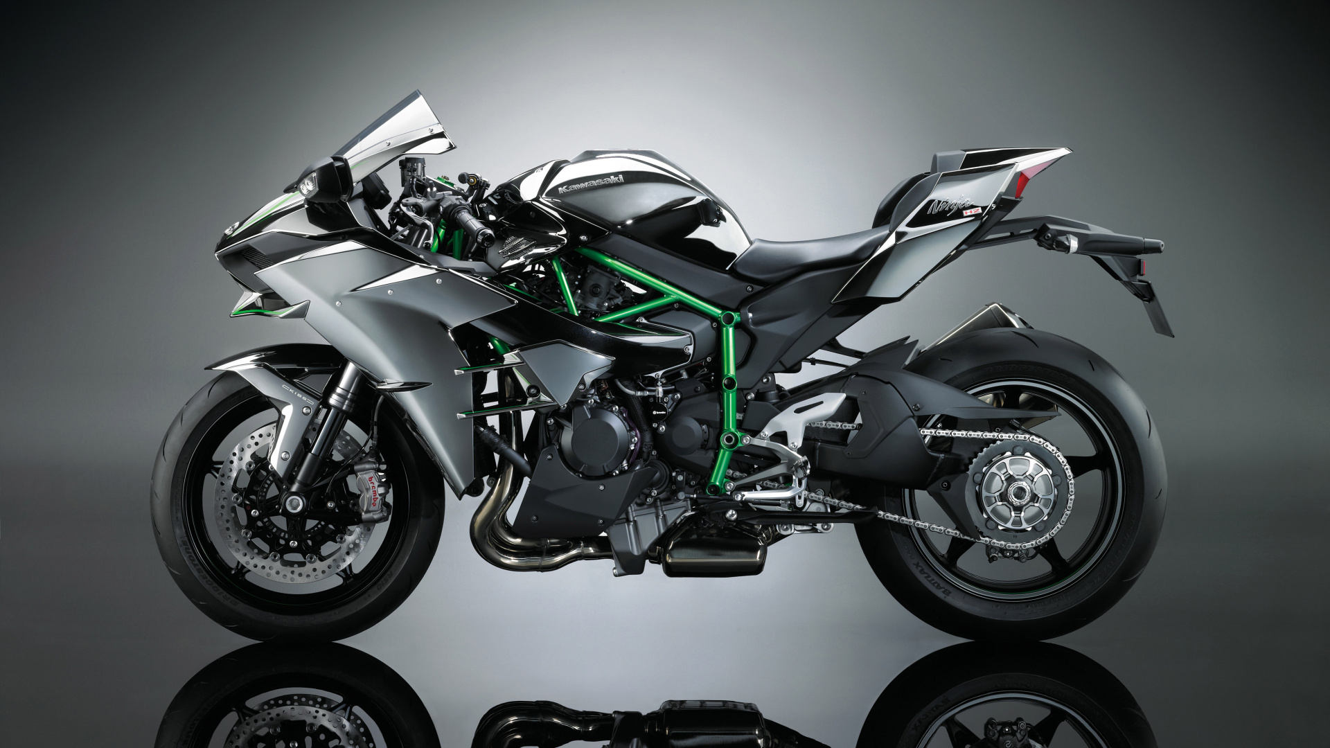 Black and Green Sports Bike. Wallpaper in 1920x1080 Resolution