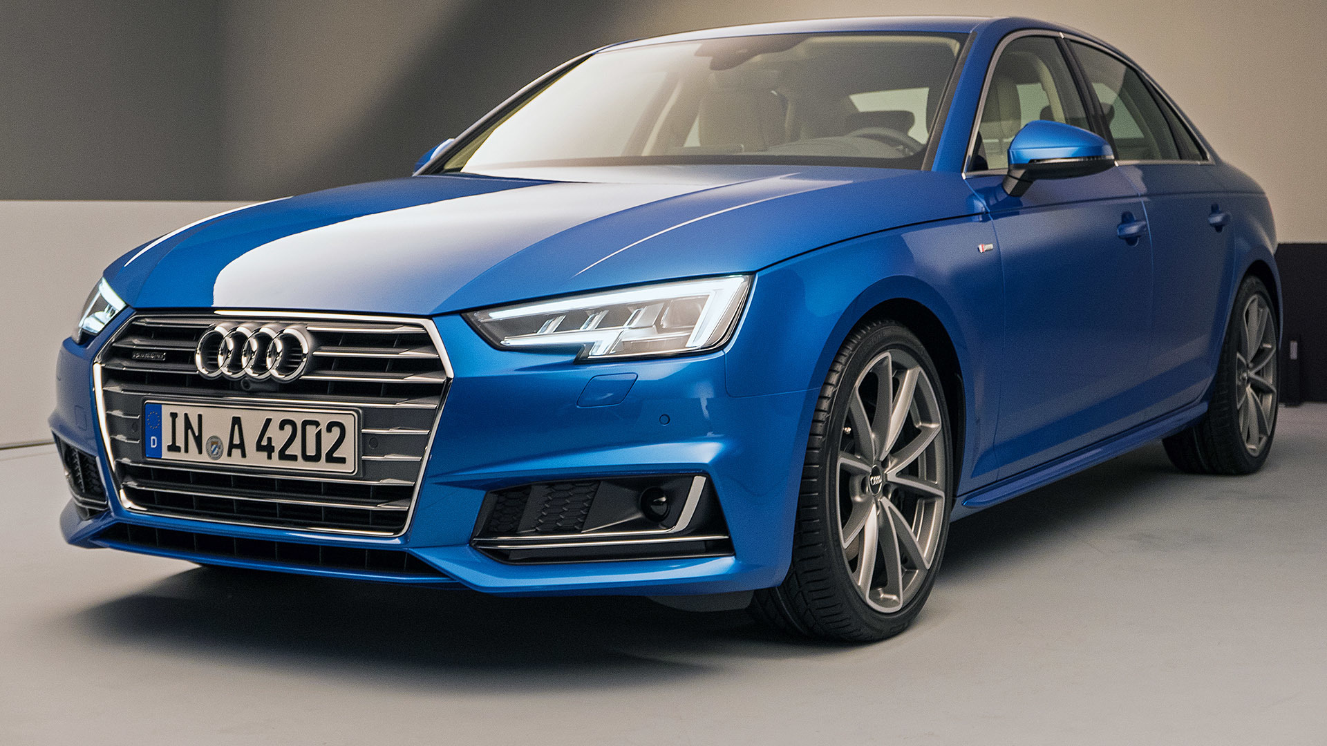 Blue Audi a 4 Coupe. Wallpaper in 1920x1080 Resolution