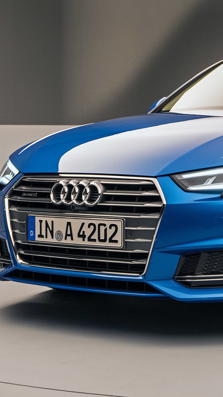 Blue Audi a 4 Coupe. Wallpaper in 720x1280 Resolution