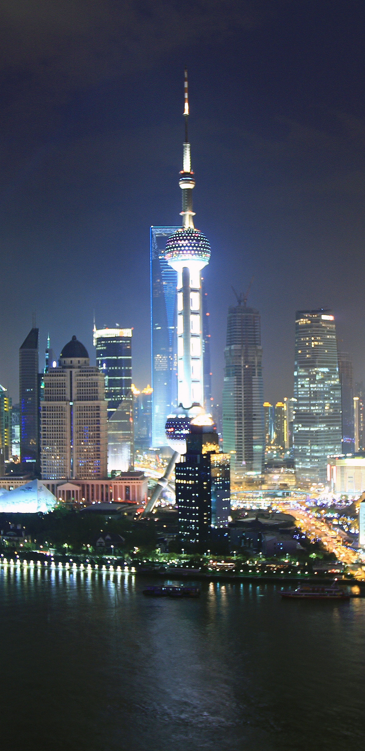 City Skyline During Night Time. Wallpaper in 1440x2960 Resolution