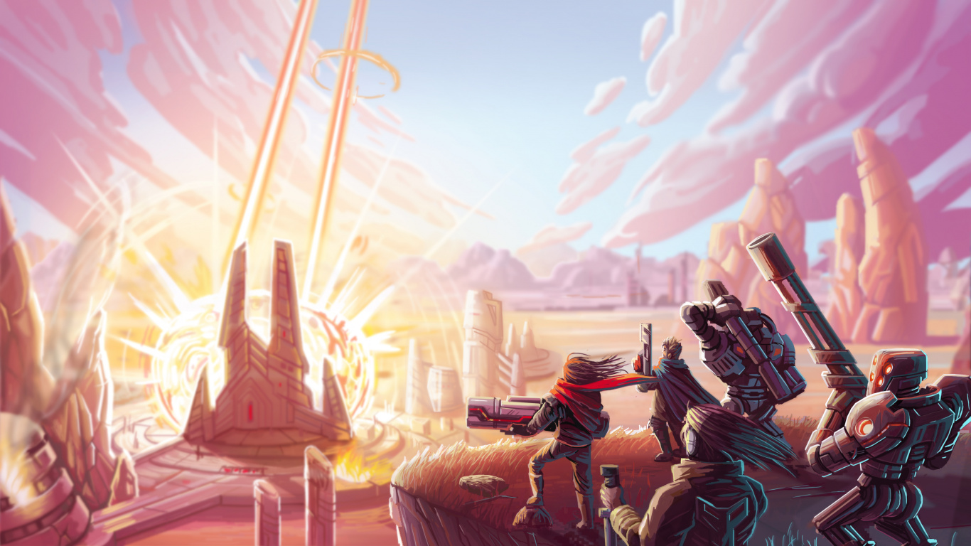 Star Renegades, Juego de Rol Táctico, Juego de Aventura, Anime, Ilustración. Wallpaper in 1366x768 Resolution