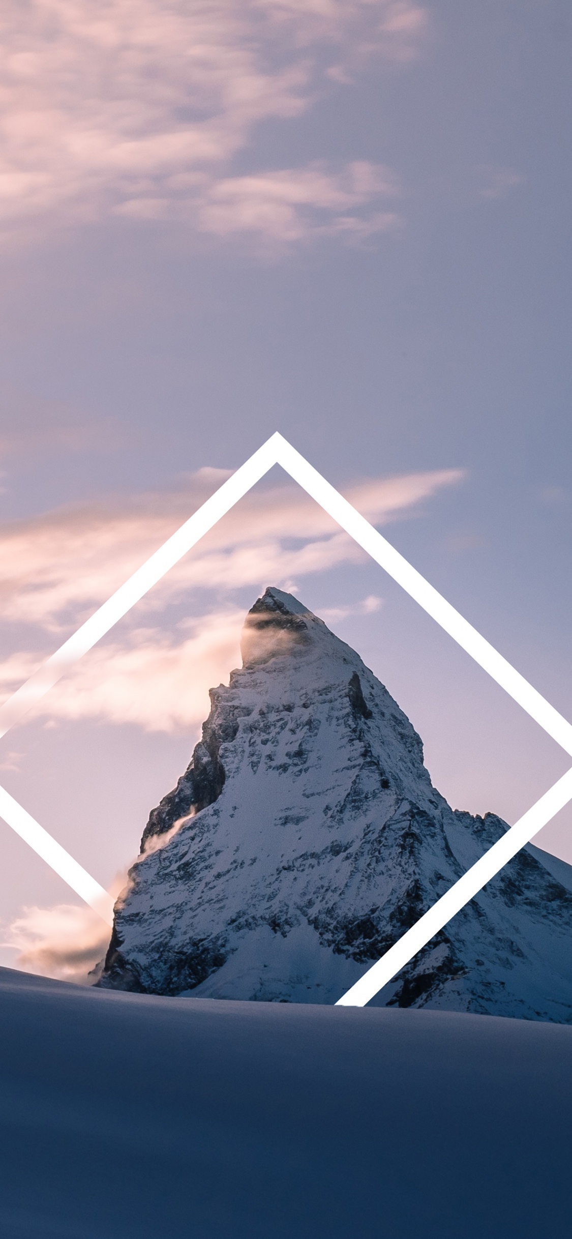 White Mountain Under White Clouds During Daytime. Wallpaper in 1125x2436 Resolution