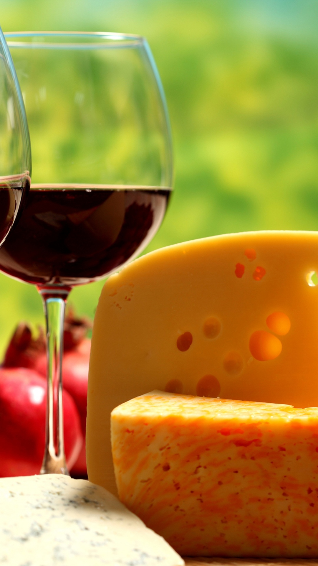 葡萄酒, 红葡萄酒, 奶酪, 葡萄酒杯, 食品 壁纸 1080x1920 允许