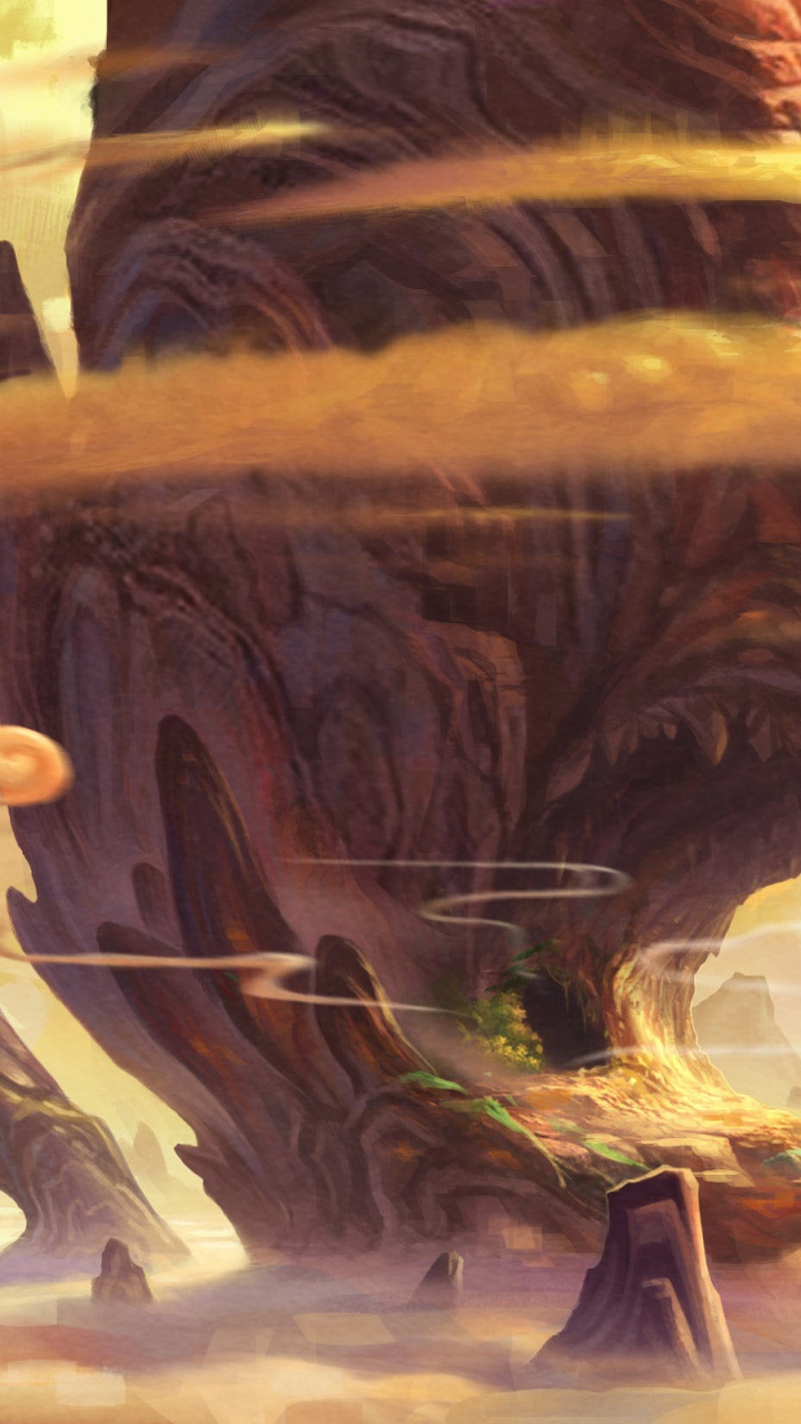 Braune Und Blaue Abstrakte Malerei. Wallpaper in 720x1280 Resolution