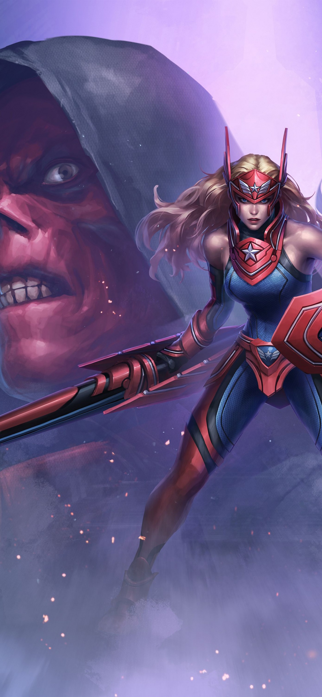 Marvel Avenir De Combat, Thanos, Superhero, Illustration, Espace. Wallpaper in 1125x2436 Resolution