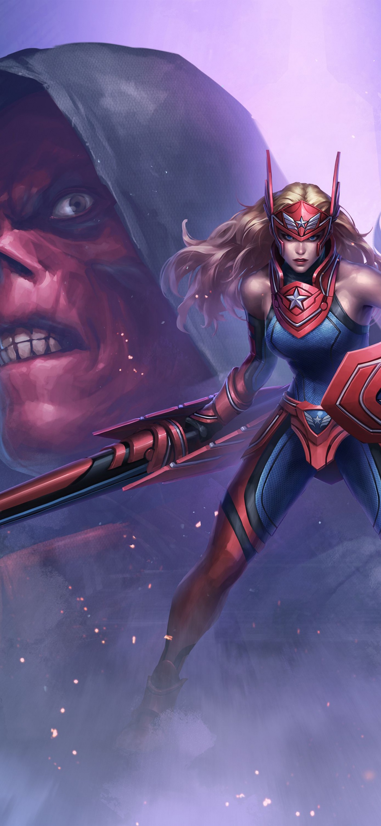 Marvel Avenir De Combat, Thanos, Superhero, Illustration, Espace. Wallpaper in 1242x2688 Resolution