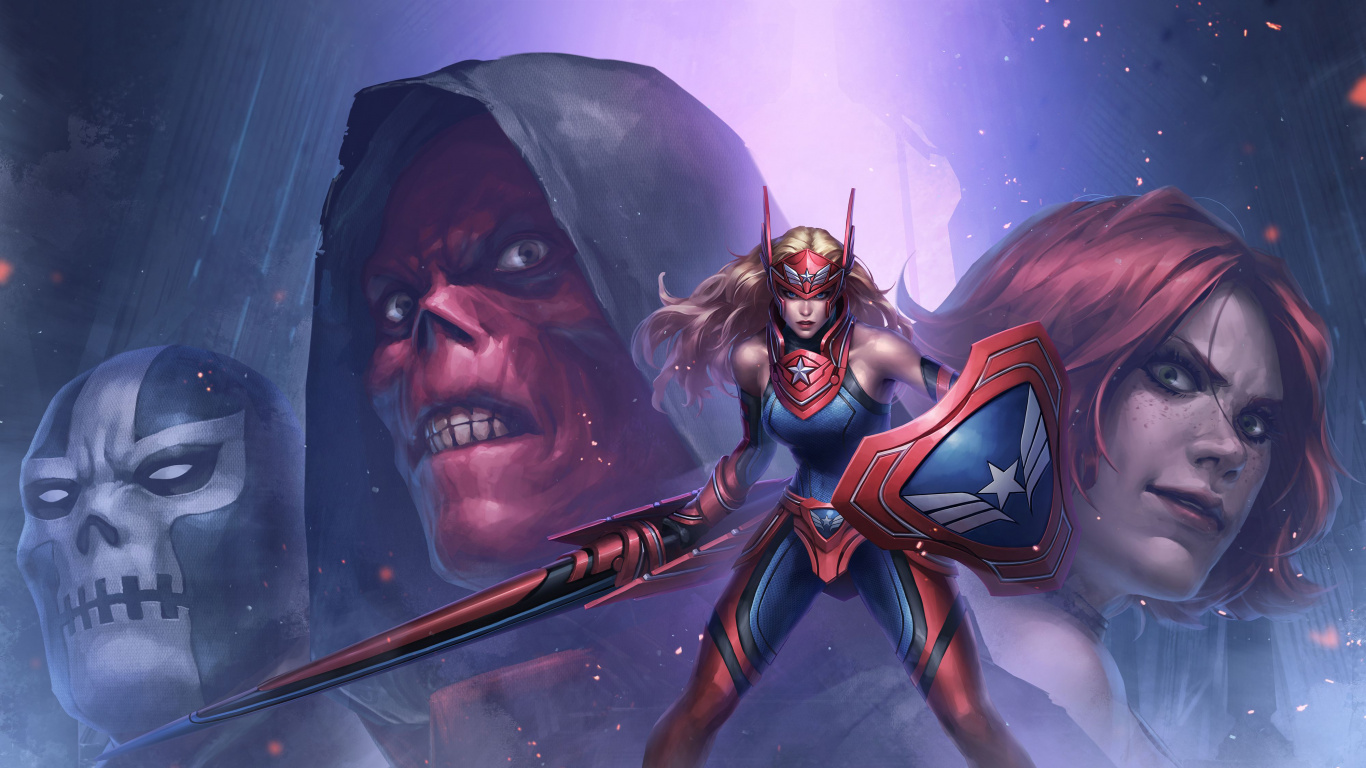 Marvel Avenir De Combat, Thanos, Superhero, Illustration, Espace. Wallpaper in 1366x768 Resolution