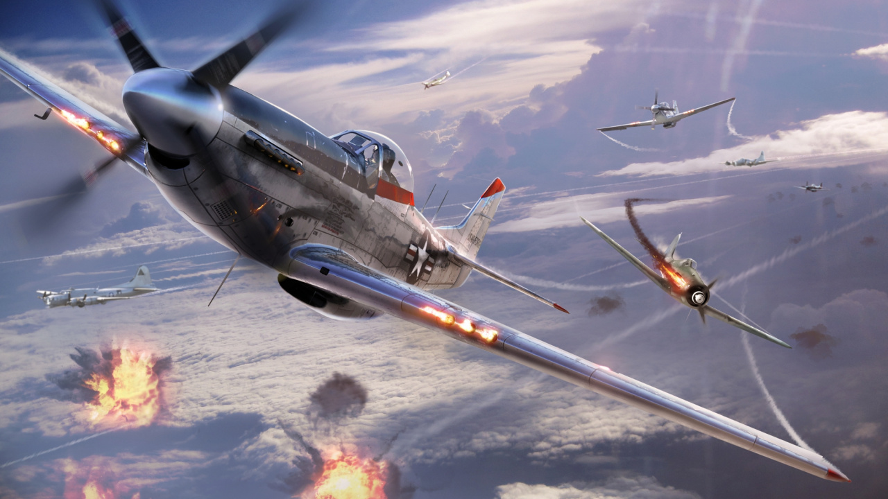 Gray Fighter Plane on Sky During Daytime. Wallpaper in 1280x720 Resolution