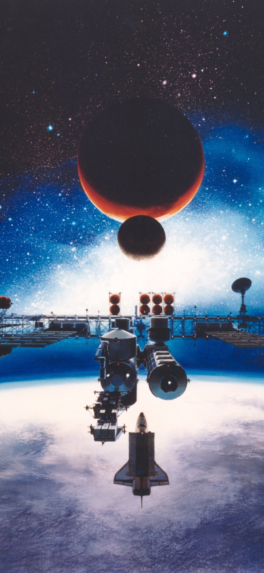 Robot Noir et Blanc Debout Sur un Champ de Glace Pendant la Nuit. Wallpaper in 1125x2436 Resolution