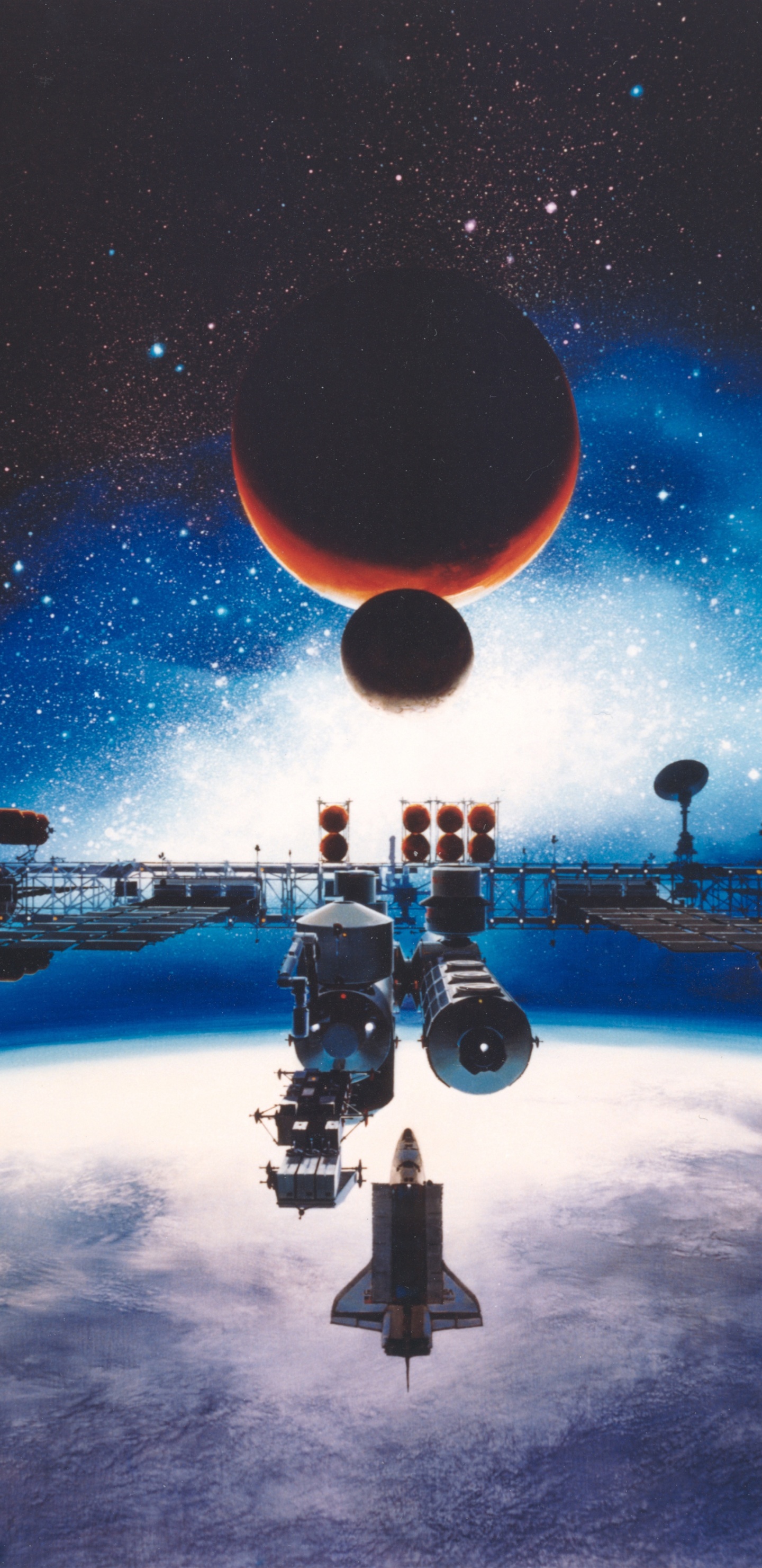 Robot Noir et Blanc Debout Sur un Champ de Glace Pendant la Nuit. Wallpaper in 1440x2960 Resolution