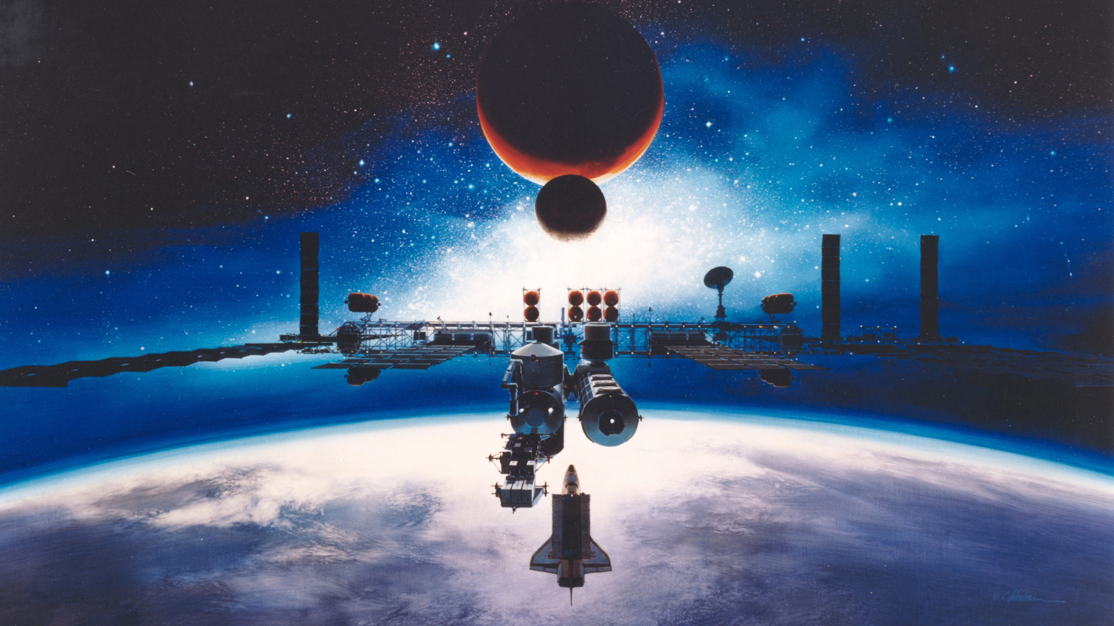 Robot Noir et Blanc Debout Sur un Champ de Glace Pendant la Nuit. Wallpaper in 3840x2160 Resolution