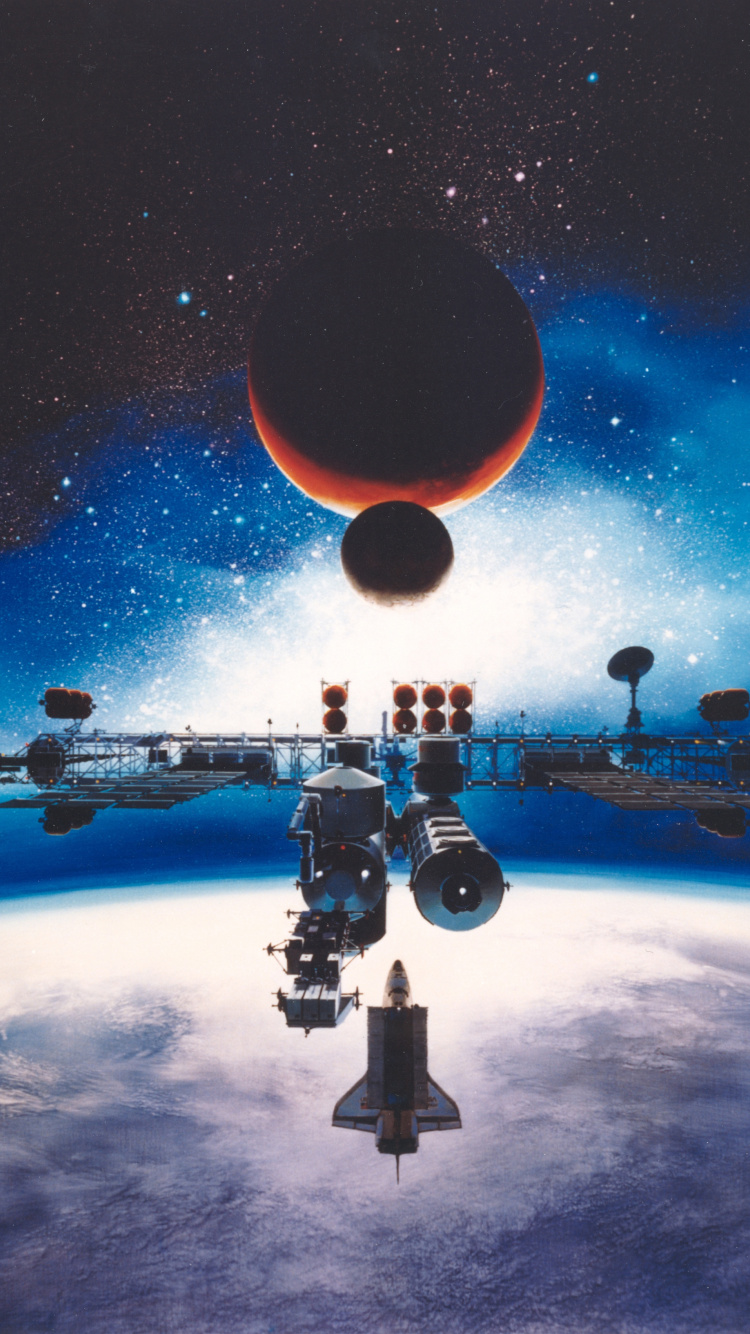 Schwarz-Weiß-Roboter, Der Nachts Auf Dem Eisfeld Steht. Wallpaper in 750x1334 Resolution