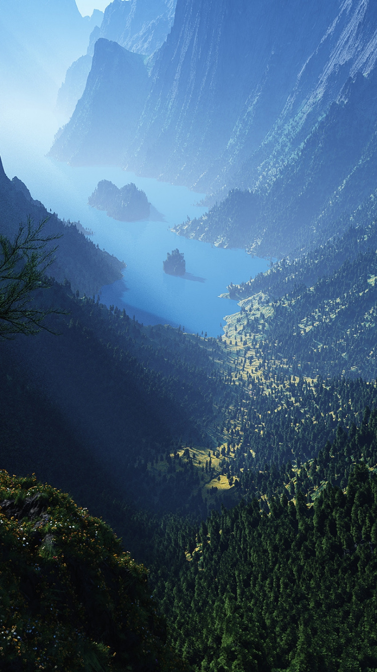 Tagsüber Grüne Bäume Auf Dem Berg. Wallpaper in 750x1334 Resolution