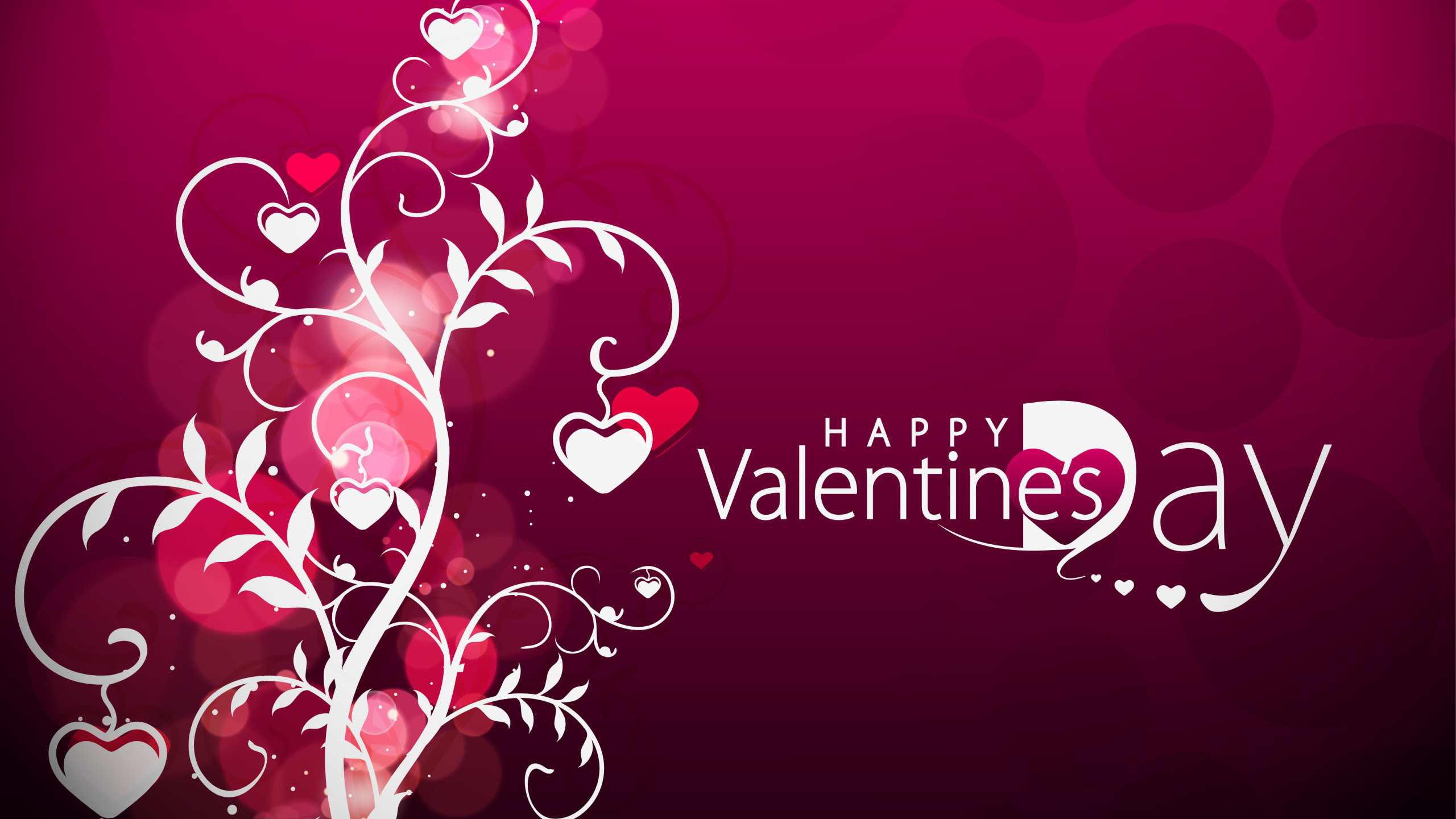 Valentines Day, Heart, Pink, Text, Graphic Design. Wallpaper in 2560x1440 Resolution