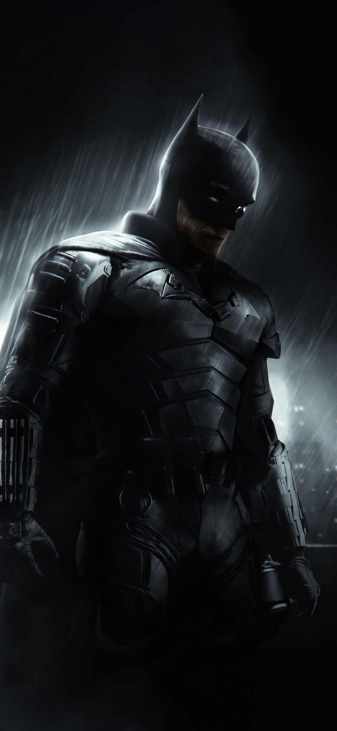 Batman Mirando Hacia Abajo, Batman, dc Comics, Arte, Superhéroe. Wallpaper in 1125x2436 Resolution