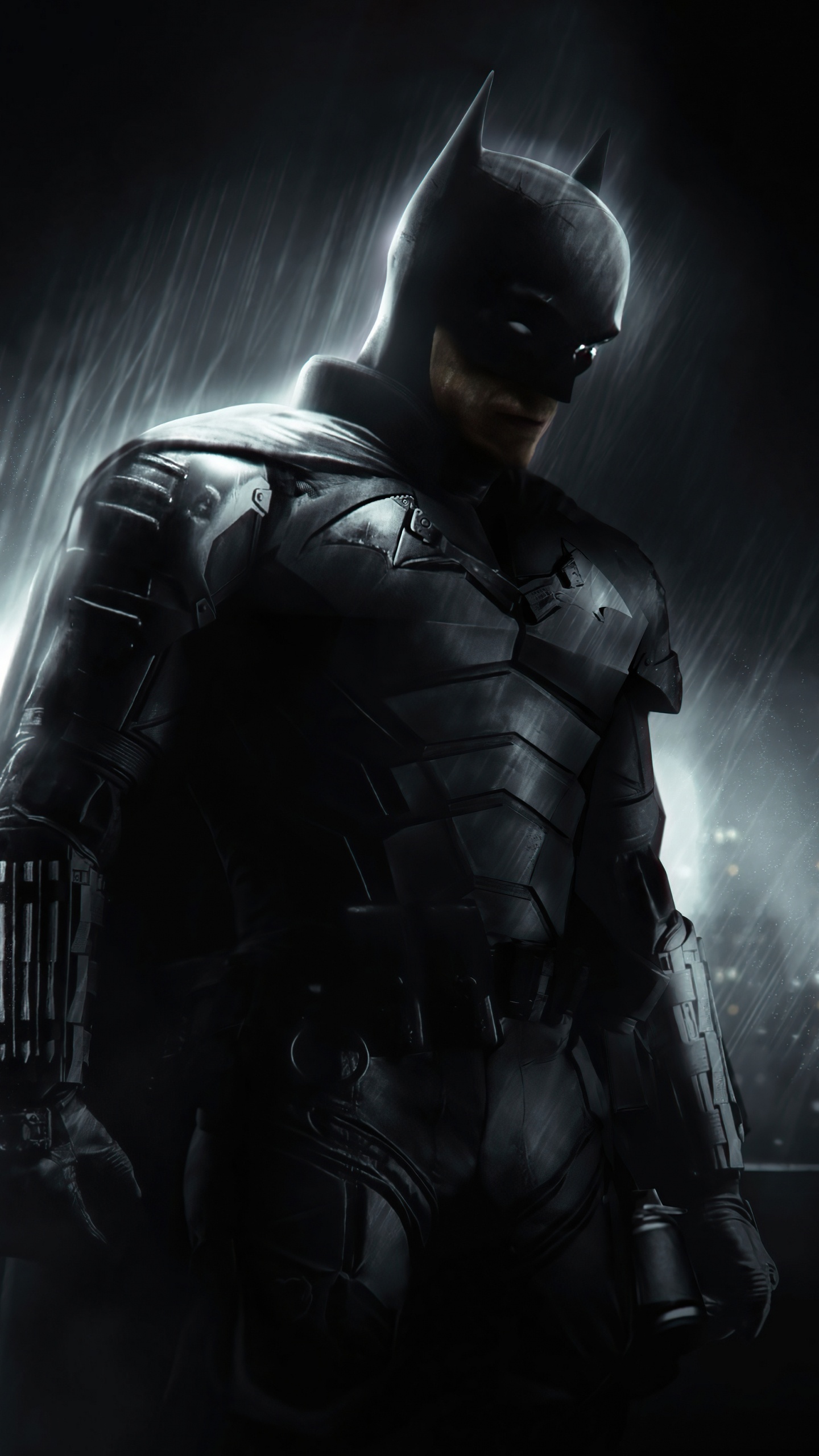 Batman Mirando Hacia Abajo, Batman, dc Comics, Arte, Superhéroe. Wallpaper in 1440x2560 Resolution