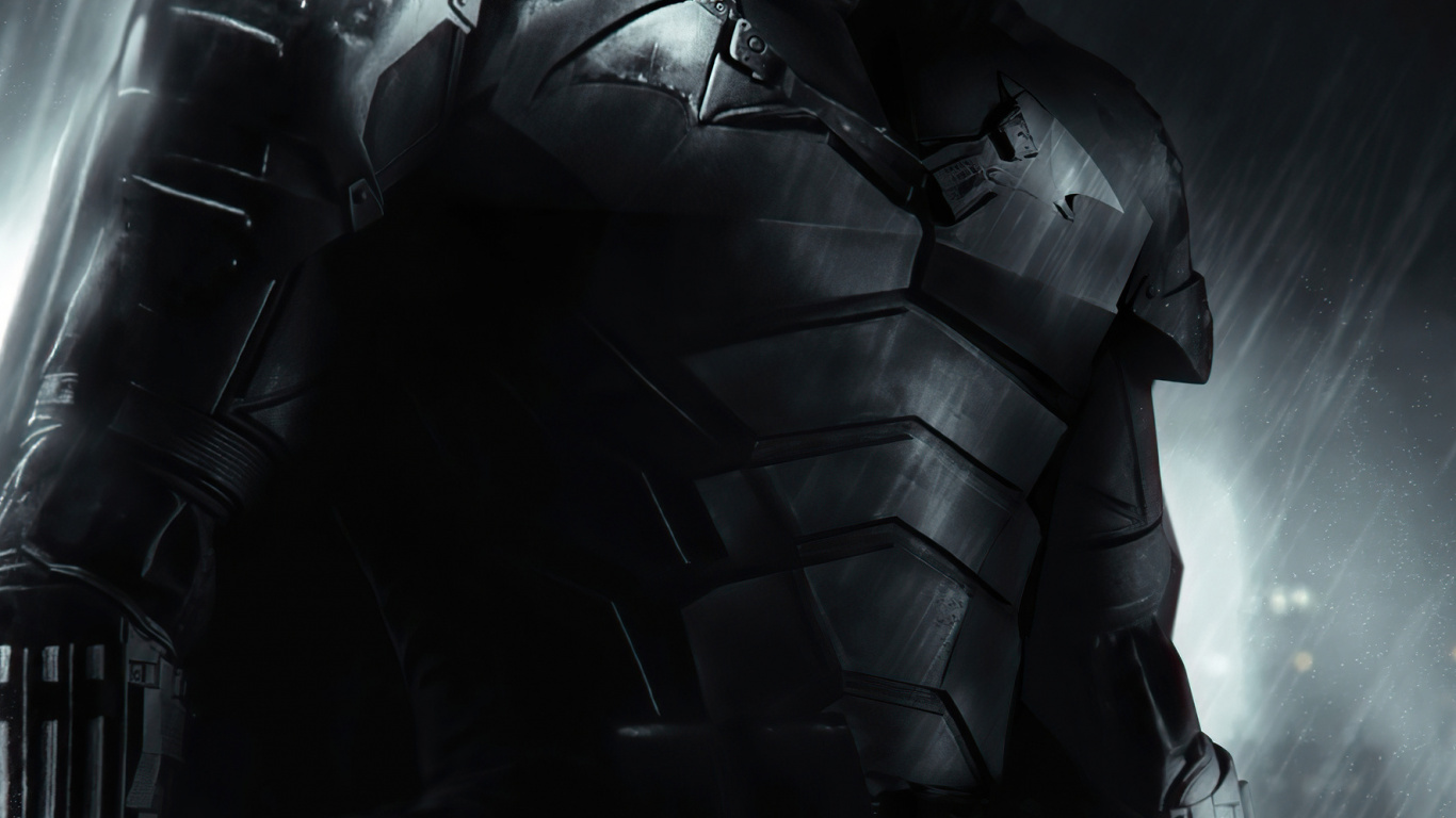 Batman Schaut Nach Unten, Batman, dc Comics, Kunst, Superhelden. Wallpaper in 1366x768 Resolution