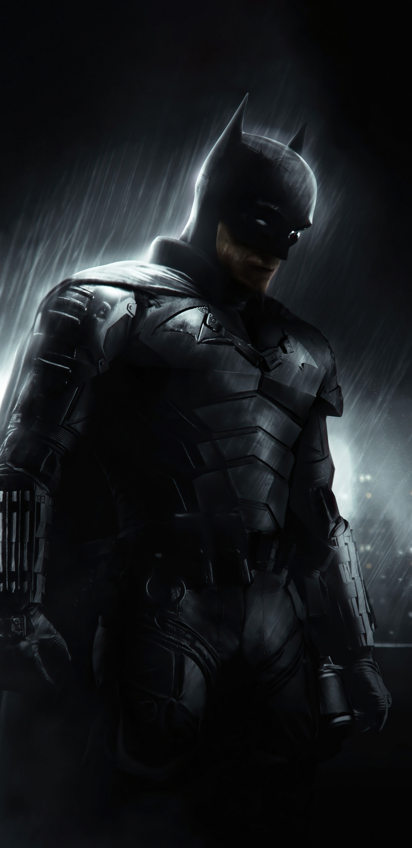 Batman Schaut Nach Unten, Batman, dc Comics, Kunst, Superhelden. Wallpaper in 1440x2960 Resolution