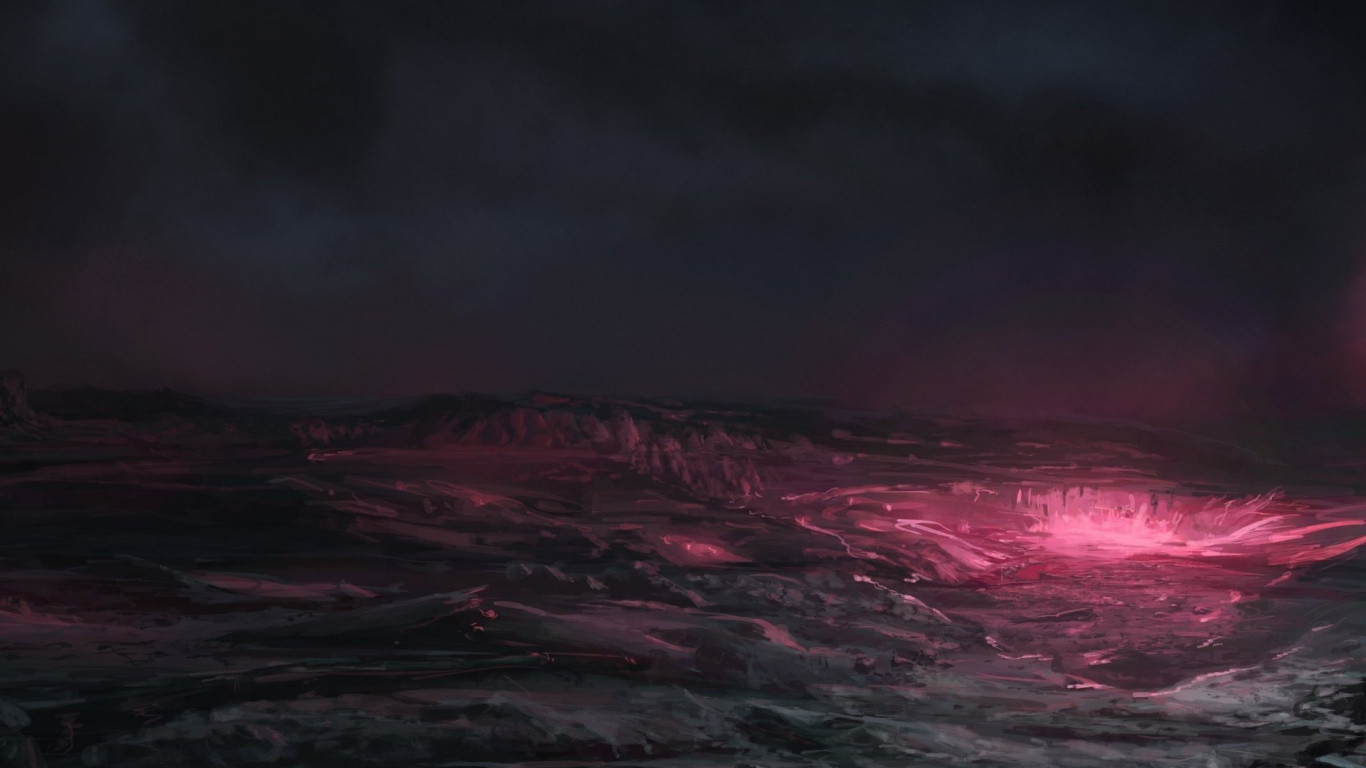 Schwarze Und Rote Wolken Während Der Nacht. Wallpaper in 1366x768 Resolution