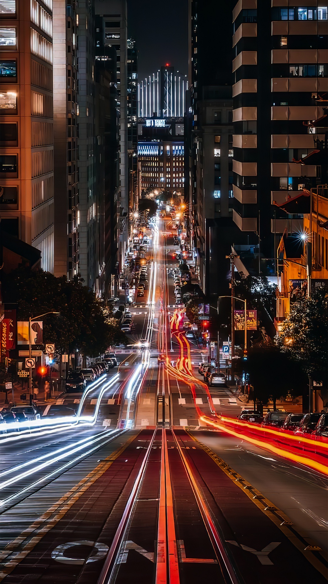 San Francisco, Bâtiment, Gratte-ciel, Lumière, L'éclairage Automobile. Wallpaper in 1080x1920 Resolution