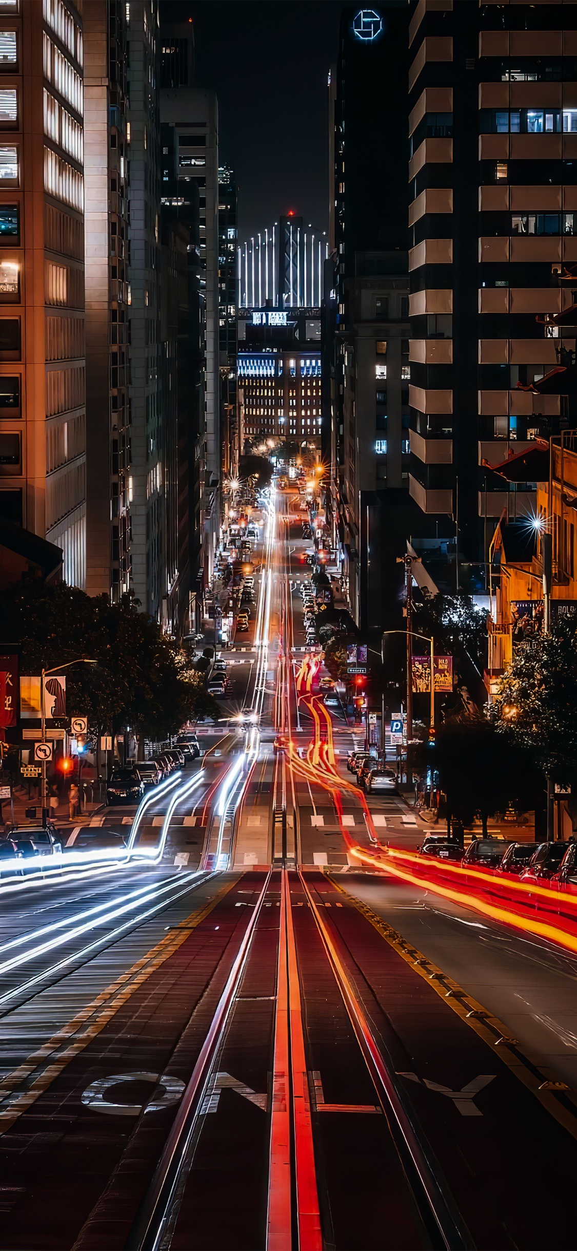 San Francisco, Bâtiment, Gratte-ciel, Lumière, L'éclairage Automobile. Wallpaper in 1125x2436 Resolution