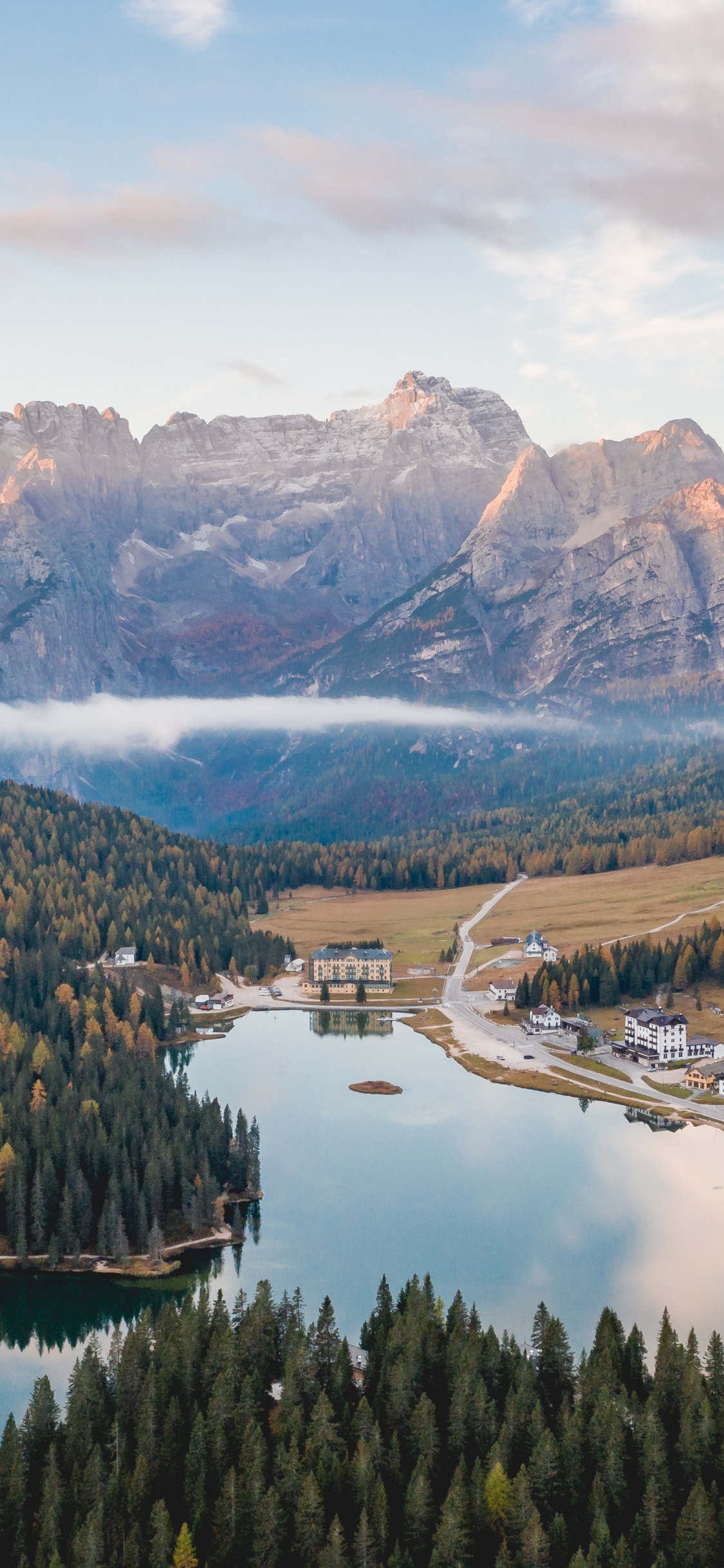 Lake, Mountainous Landforms, Landscape, Natural Landscape, Wilderness. Wallpaper in 1125x2436 Resolution