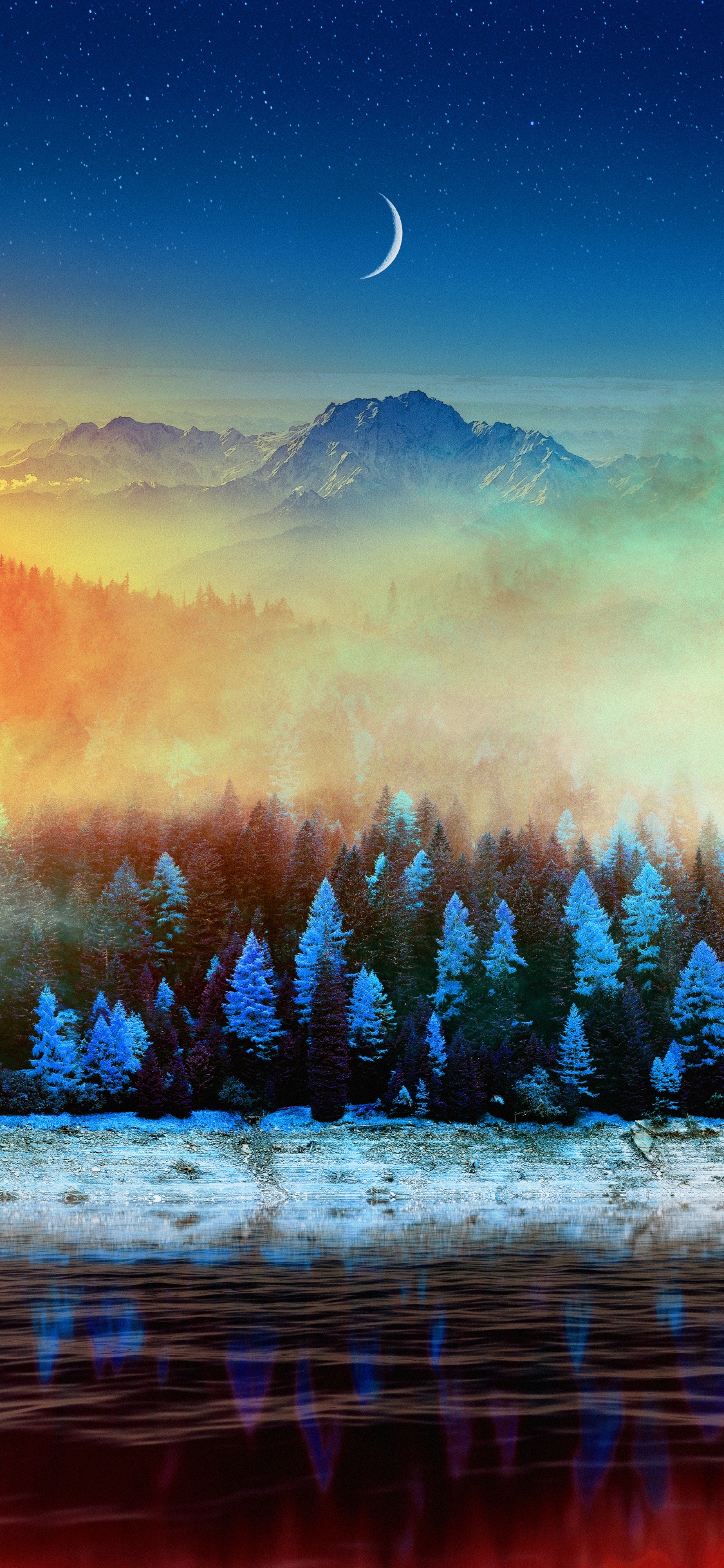 Herbst Sonnenaufgang, Herbst, Winter, Natur, Baum. Wallpaper in 1125x2436 Resolution