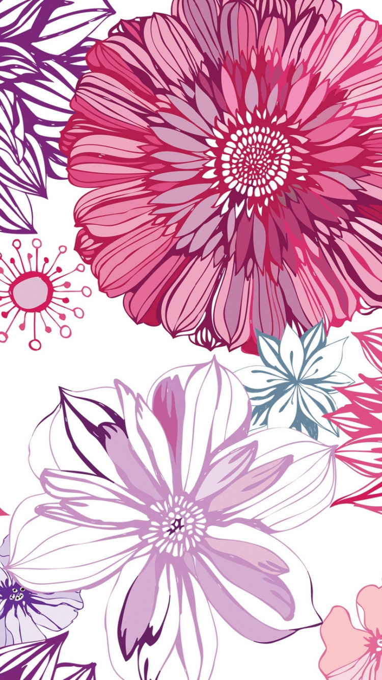 粉红色, 花卉设计, 花艺, 纹理, 菌群 壁纸 750x1334 允许