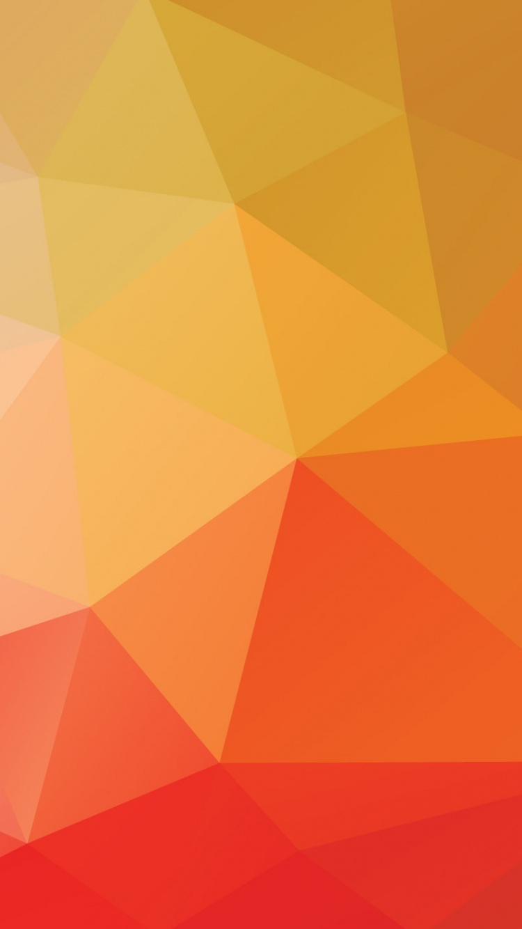 橙色, 黄色的, 三角形, 对称, 艺术 壁纸 750x1334 允许