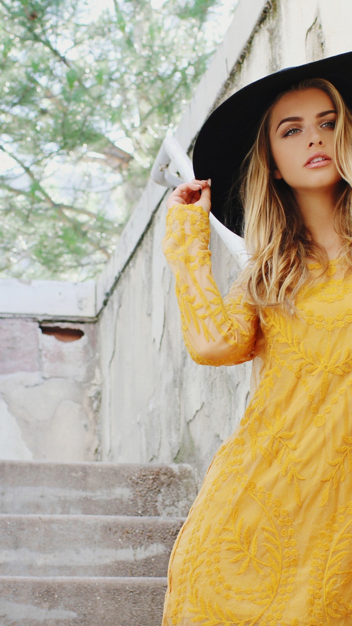 Marina Laswick Hat, Nose, Hat, Mouth, Yellow. Wallpaper in 720x1280 Resolution