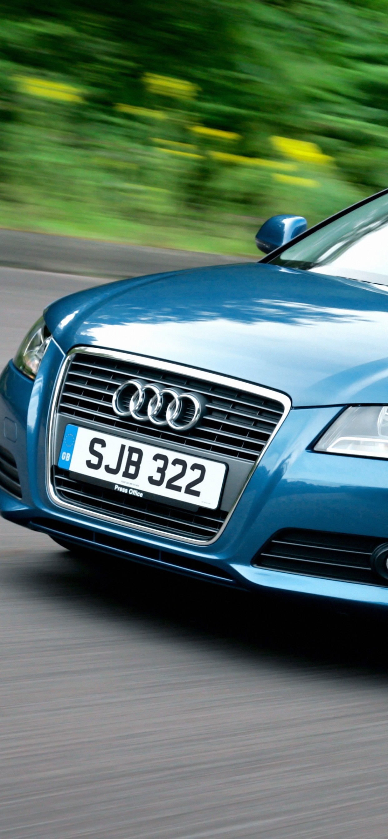 Blue Audi a 4 on Road During Daytime. Wallpaper in 1242x2688 Resolution