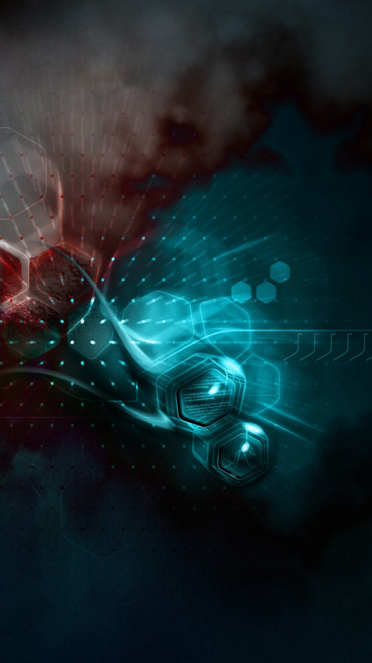 Red and Blue Light Digital Wallpaper. Wallpaper in 750x1334 Resolution