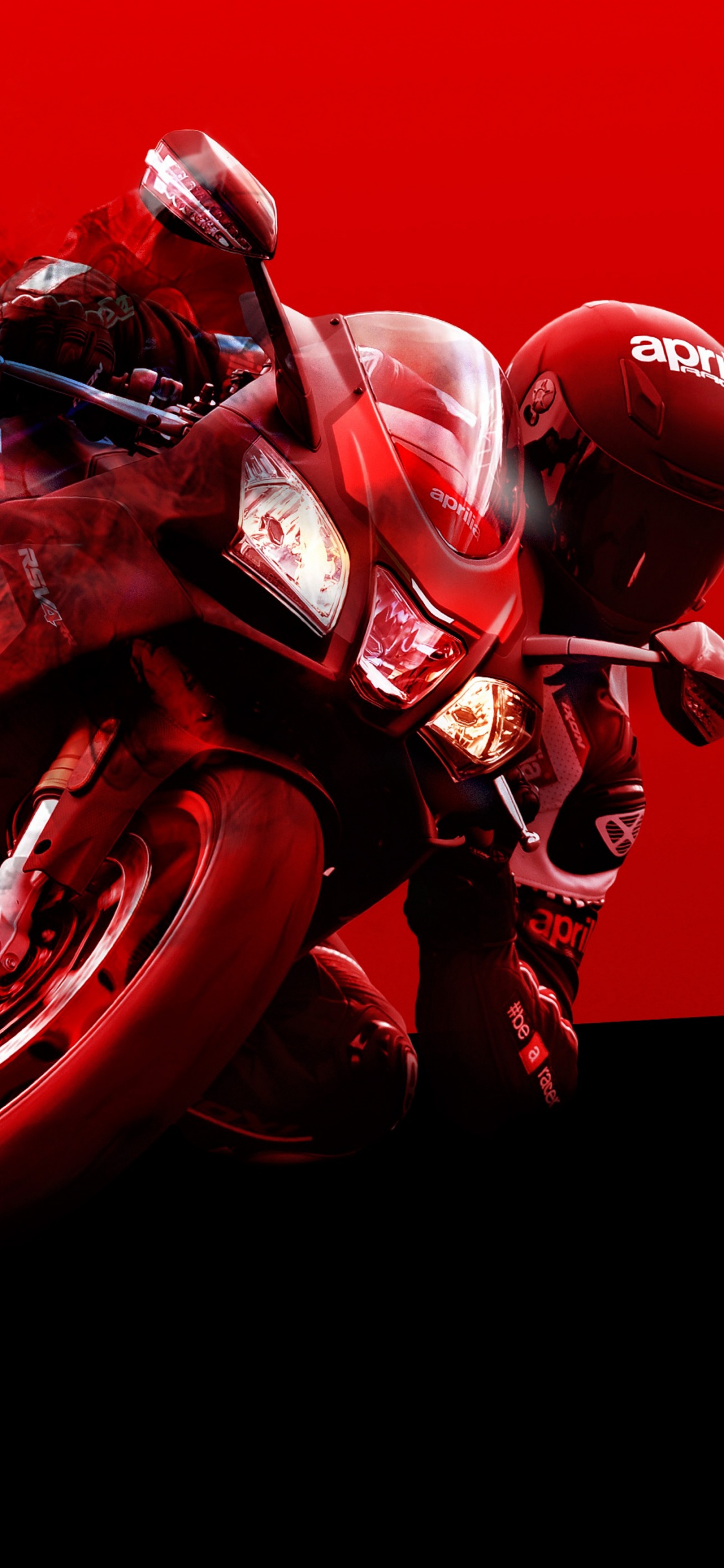 Red and Black Sports Bike. Wallpaper in 1125x2436 Resolution