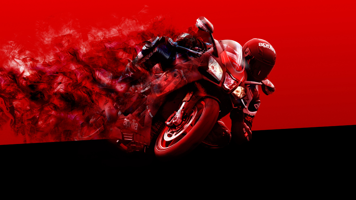 Red and Black Sports Bike. Wallpaper in 1366x768 Resolution