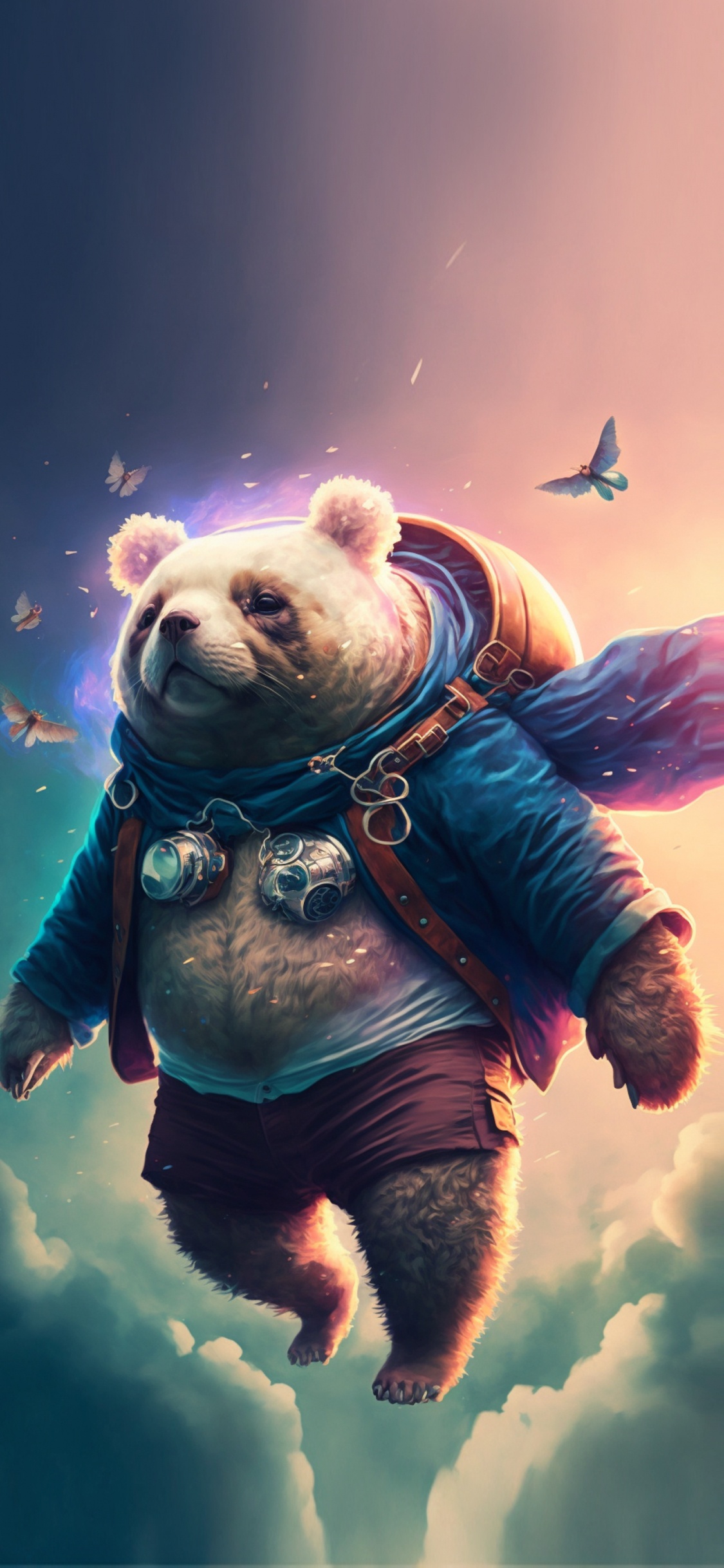 Extremsportart, Atmosphäre, Vogel, Cartoon, Cloud. Wallpaper in 1125x2436 Resolution