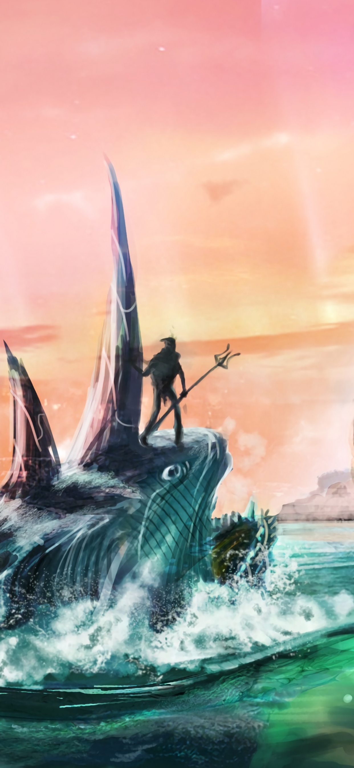 White and Black Fish on Water. Wallpaper in 1242x2688 Resolution