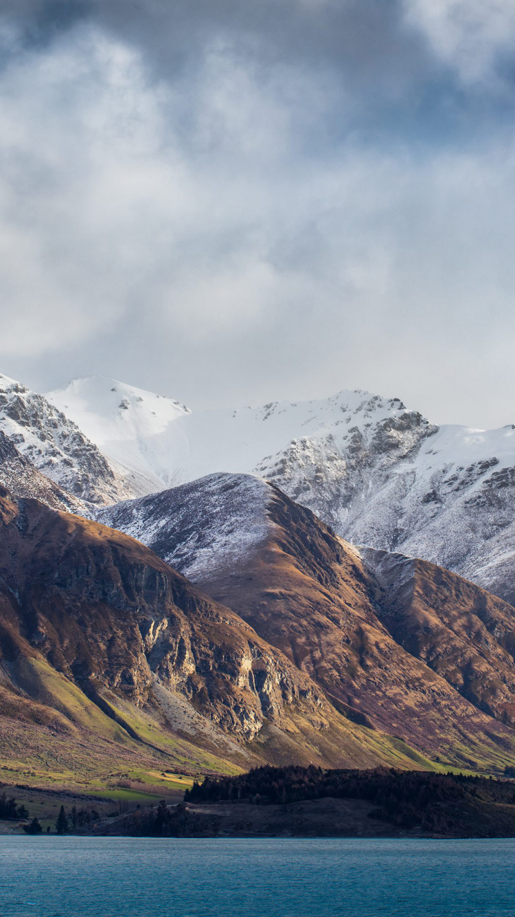 Otago, Tablet, Agua, Montaña, Nieve. Wallpaper in 750x1334 Resolution