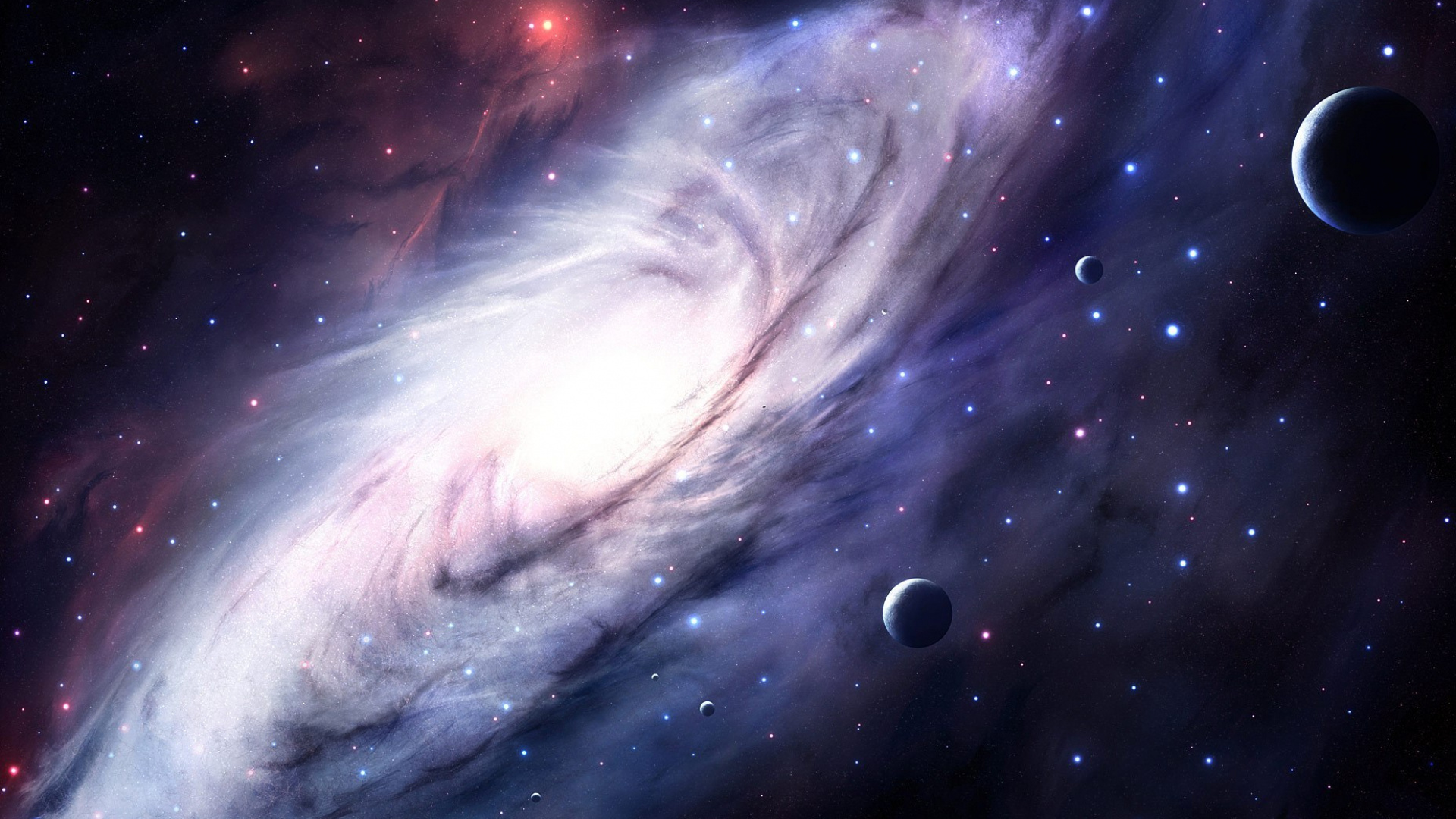 Ilustración de Galaxia Blanca y Negra. Wallpaper in 1920x1080 Resolution