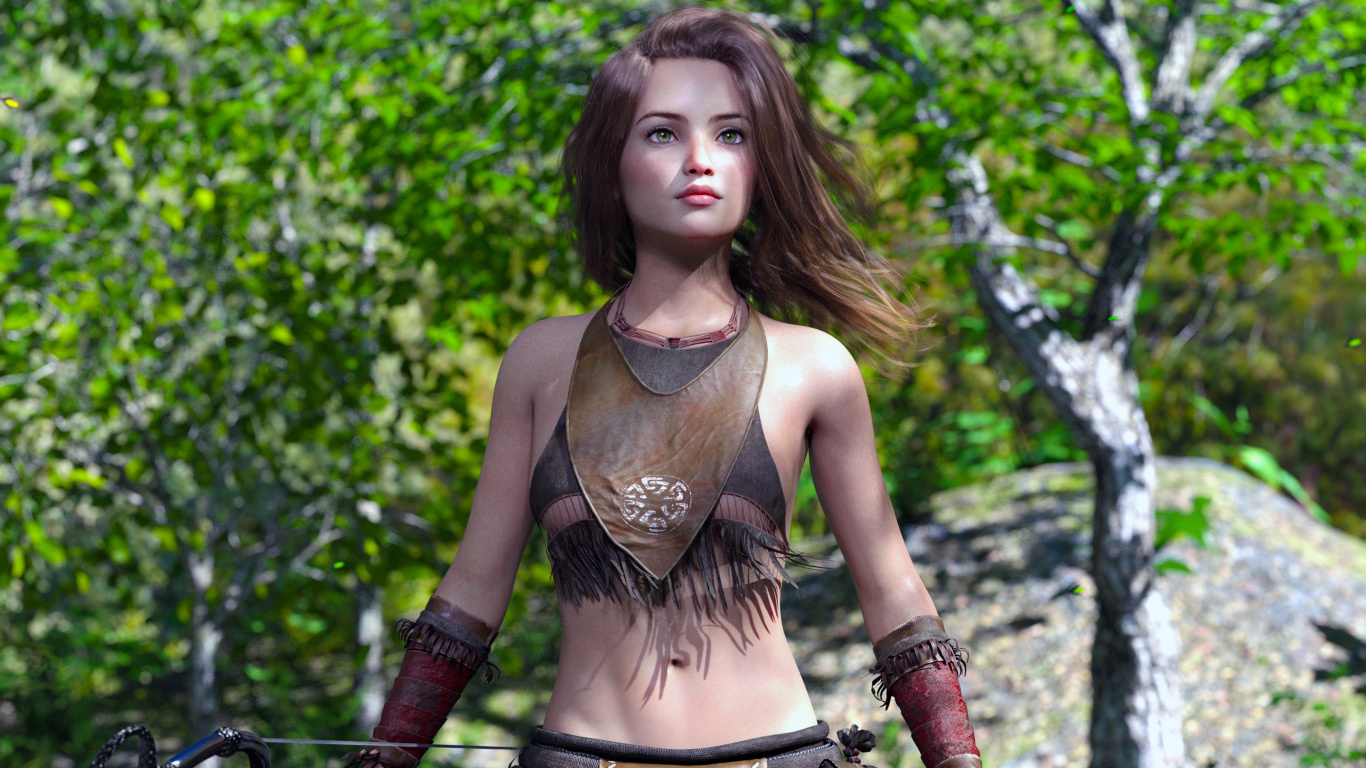 Belleza, Modelo, Fawn. Wallpaper in 1366x768 Resolution