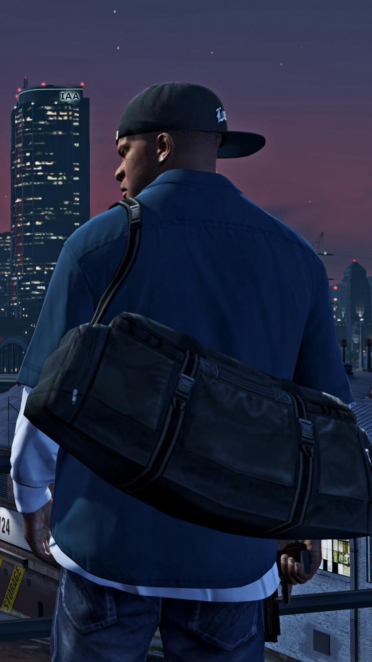 Grand Theft Auto v, Zone Urbaine, Paysage Urbain, Métropole, Gratte-ciel. Wallpaper in 750x1334 Resolution