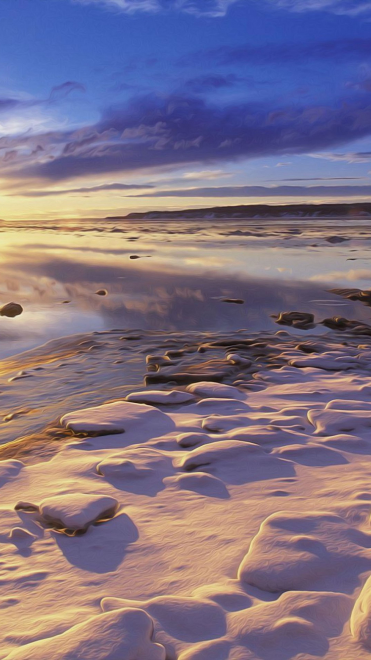 Body of Water Under Blue Sky During Daytime. Wallpaper in 750x1334 Resolution