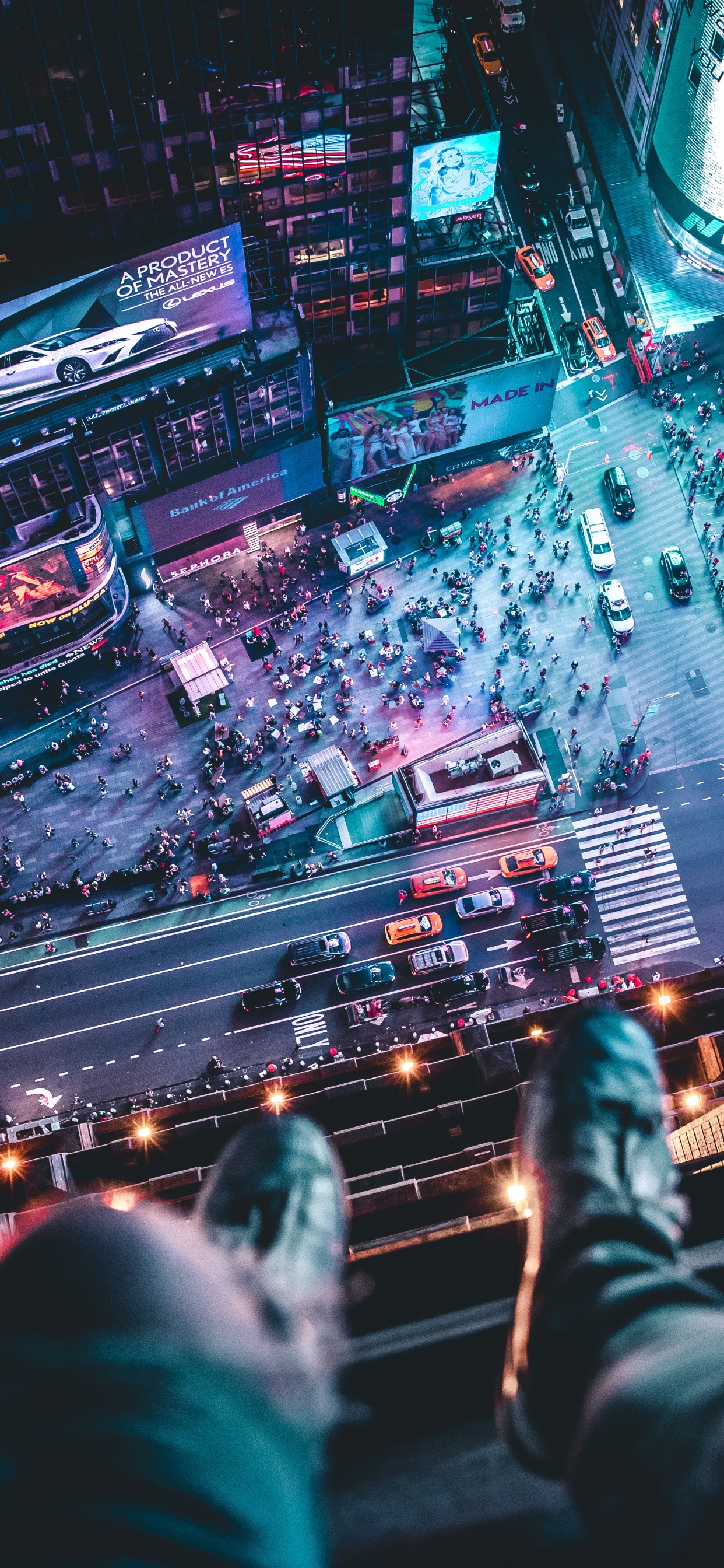 People Walking on Street During Night Time. Wallpaper in 1242x2688 Resolution